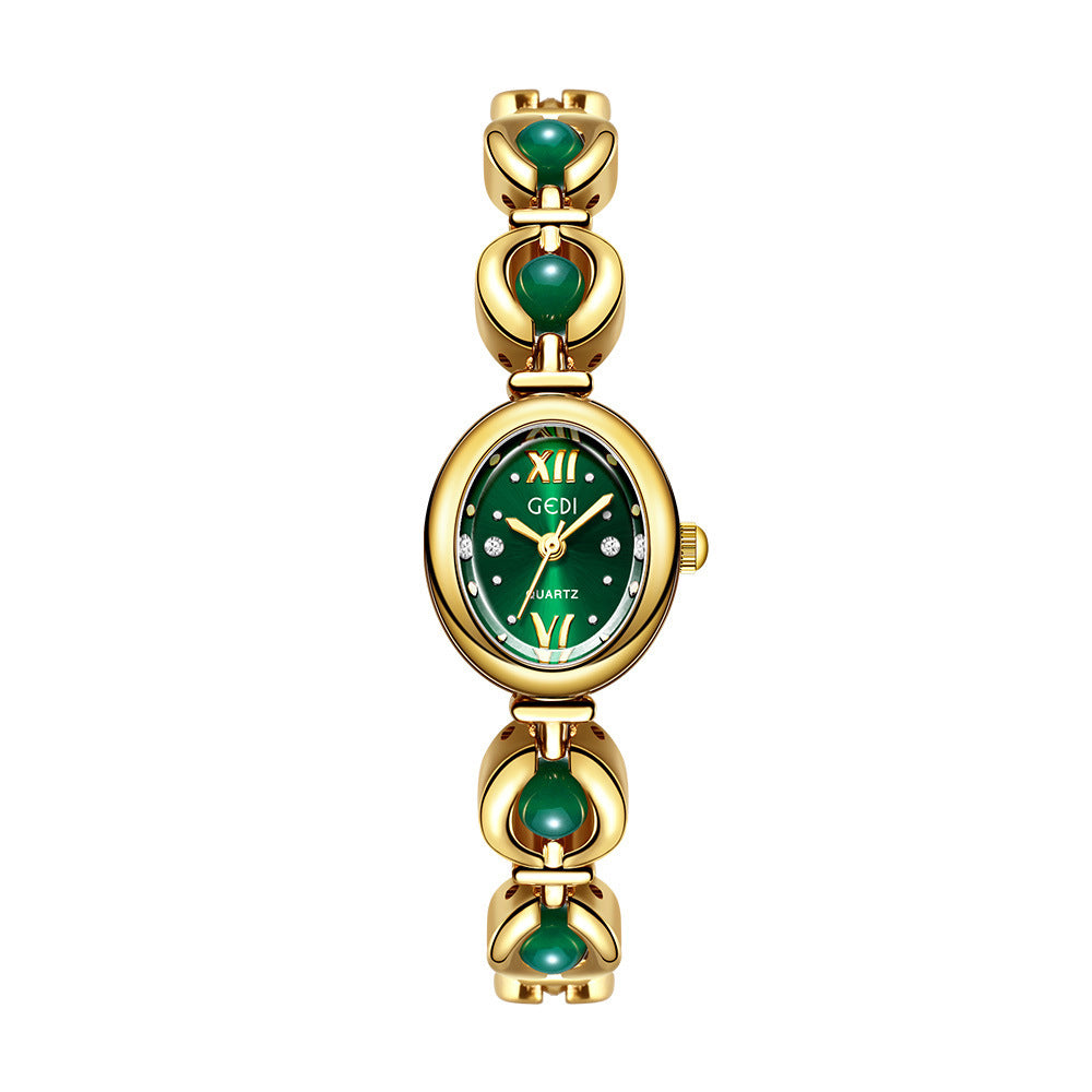Emerald Bracelet Watch High-Grade Luxury Shell Pearl Timepiece