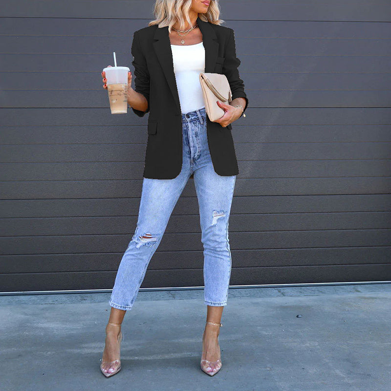 Chic & Professional Open-Front Casual Blazer