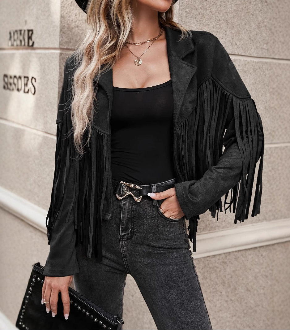 Jacket Lapel Fringe Design