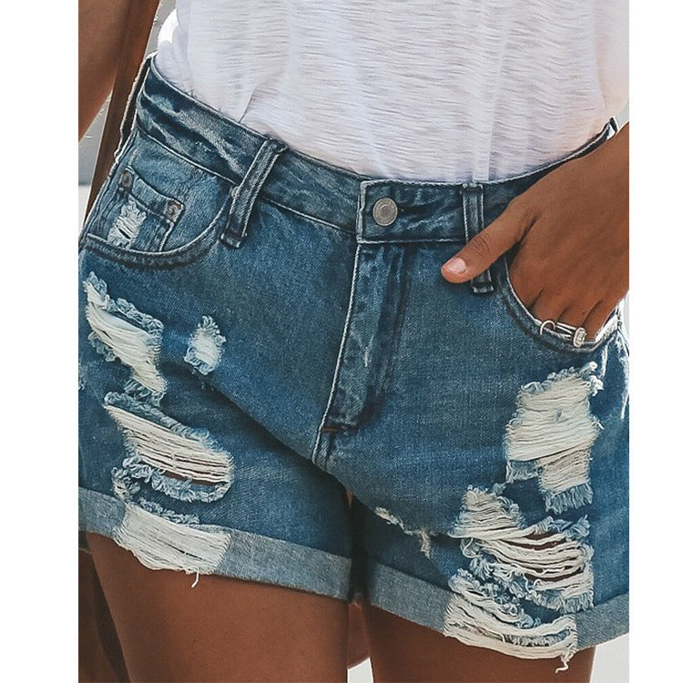 Women Denim Shorts Ripped Success