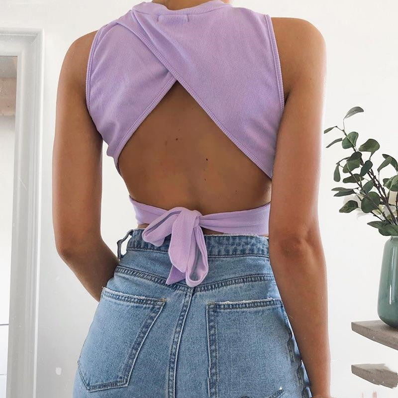 Top With Sleeveless Cross Straps
