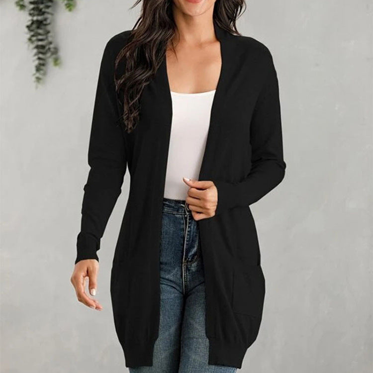 Long-Sleeve Knitted Cardigan