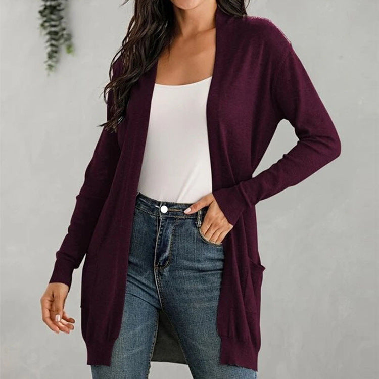 Long-Sleeve Knitted Cardigan