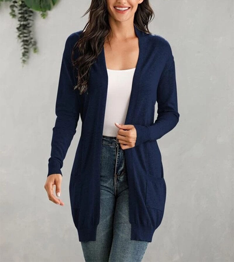 Long-Sleeve Knitted Cardigan Jackets & Cardigans VAYORK STARS Navy Blu L