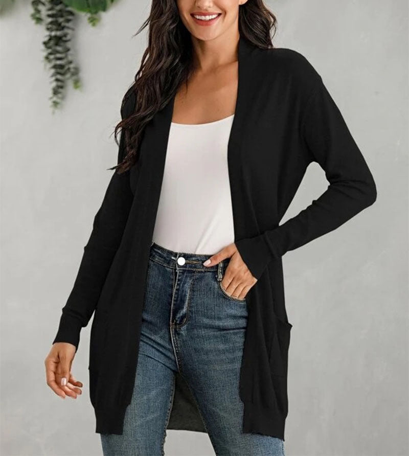 Long-Sleeve Knitted Cardigan