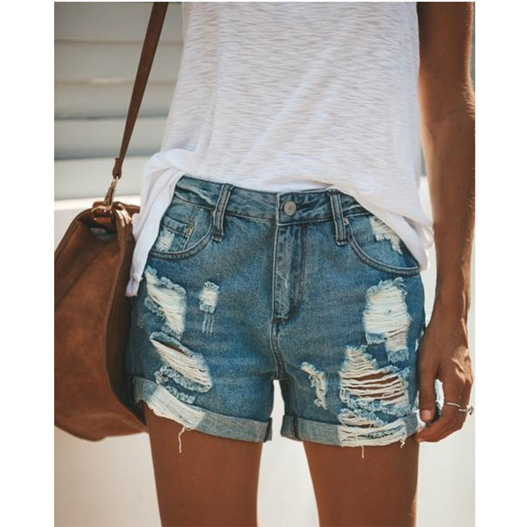 Women Denim Shorts Ripped Success