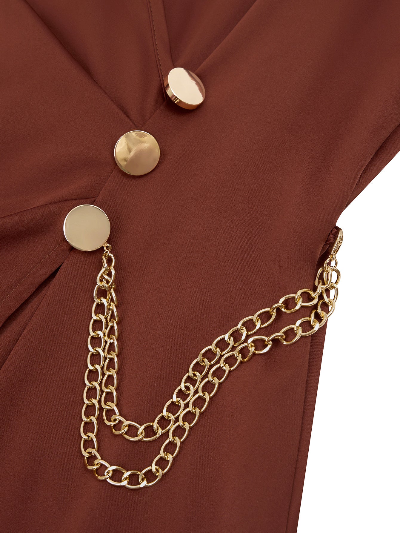 V-Neck Long Sleeve Dress Solid Tie Waist