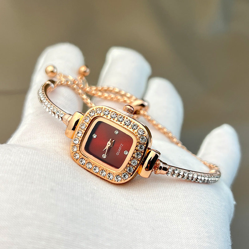 Diamond Square Watch Elegant Wristwatch