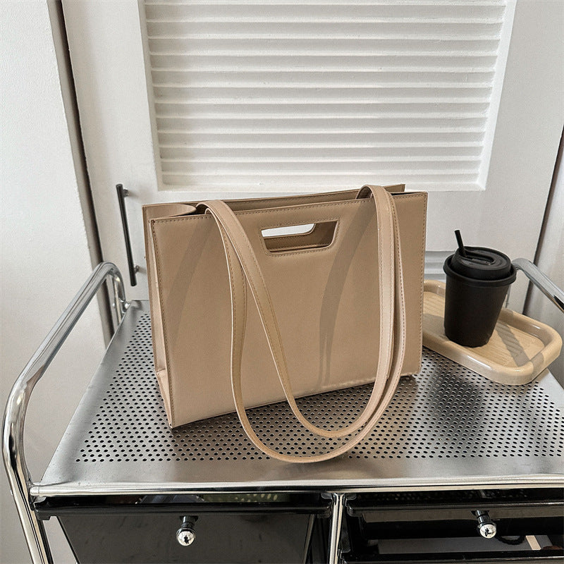 Solid Color Crossbody Retro Tote Bag