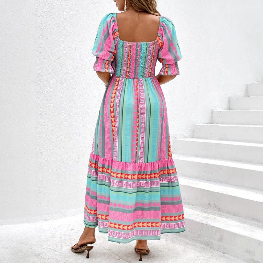 Spring And Summer Short Sleeve Dress Leisure Vacation Dresses VAYORK STARS