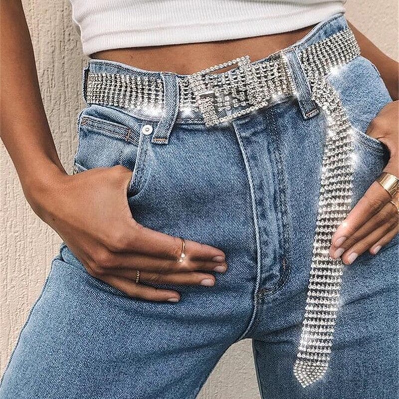 Diamond Inlaid Ten-row Diamond Waist Chain Belts / Jewelry VAYORK STARS