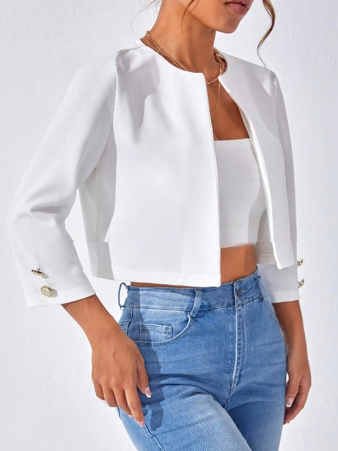 Solid Slit Bomber Jacket Lightweight