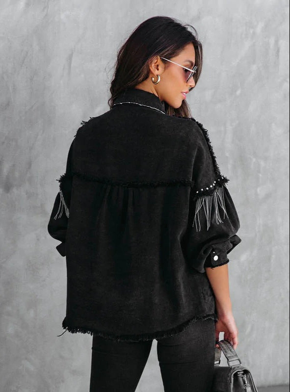 Heavy Chain Rivet Jacket Street Single-Breasted