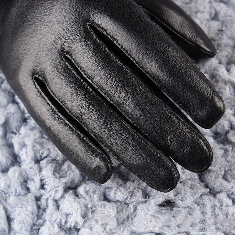 Sheepskin Fleece-Lined Warm Leather Winter Gloves