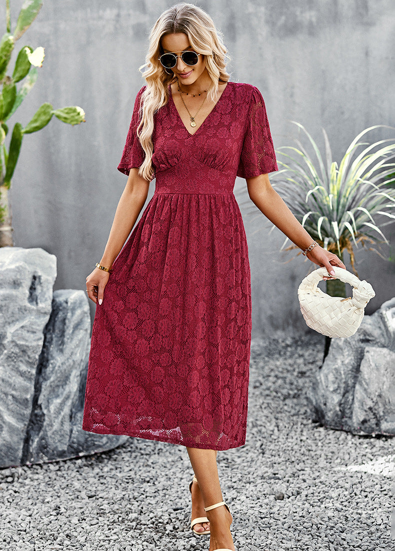 Halter Neck Dress Sleeveless Waist-Tie Short