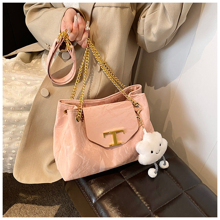 Versatile Double-Layer Tote Bag Large Capacity Handbag