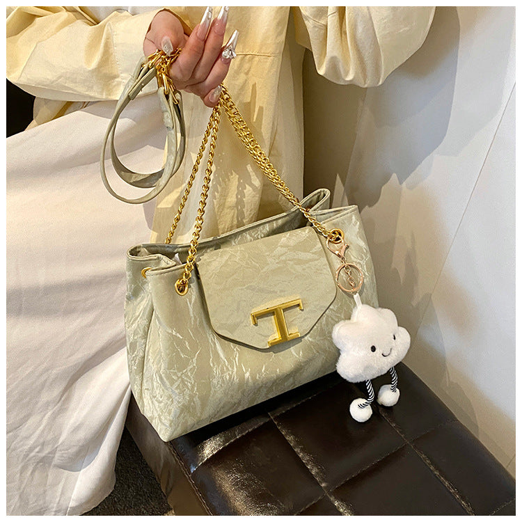 Versatile Double-Layer Tote Bag Large Capacity Handbag