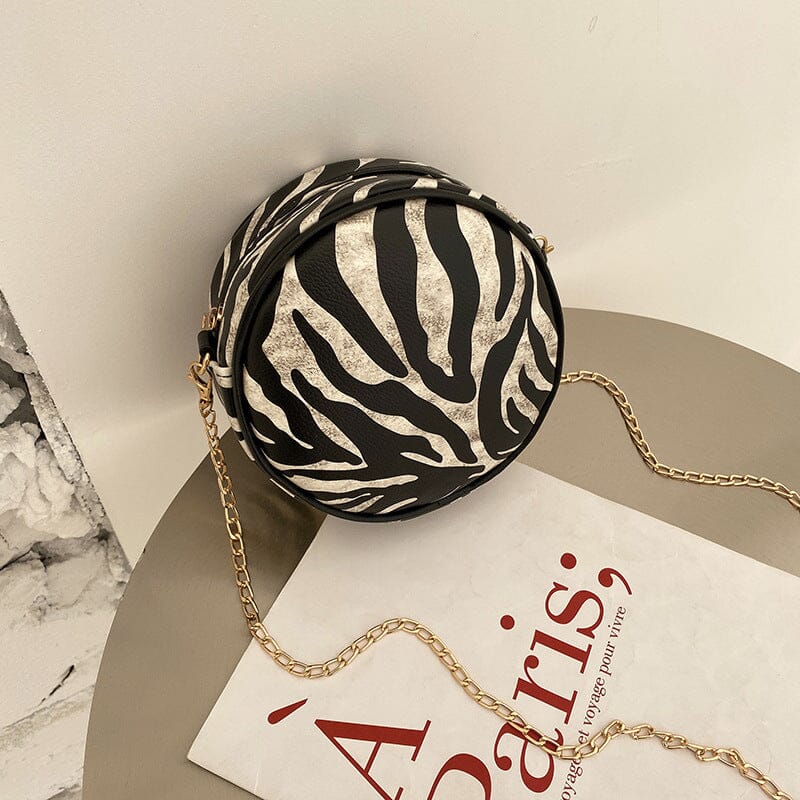 Circular Design Fashion Shoulder Bag Leather Crossbody Messenger Bags Women Bags VAYORK STARS Zebra color
