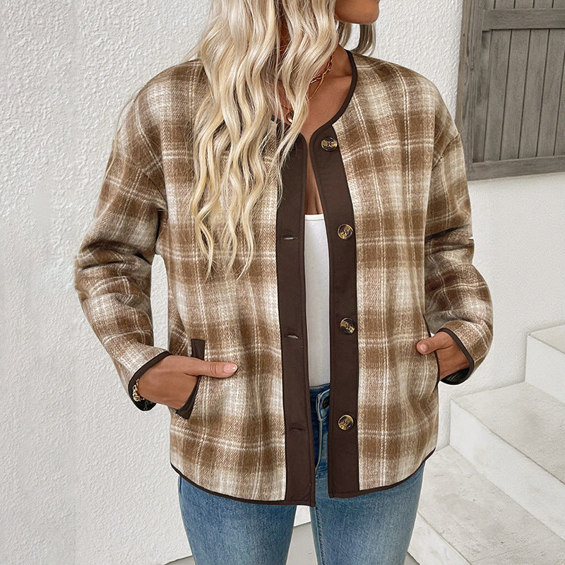 Casual Plaid Jacket Stylish Plaid