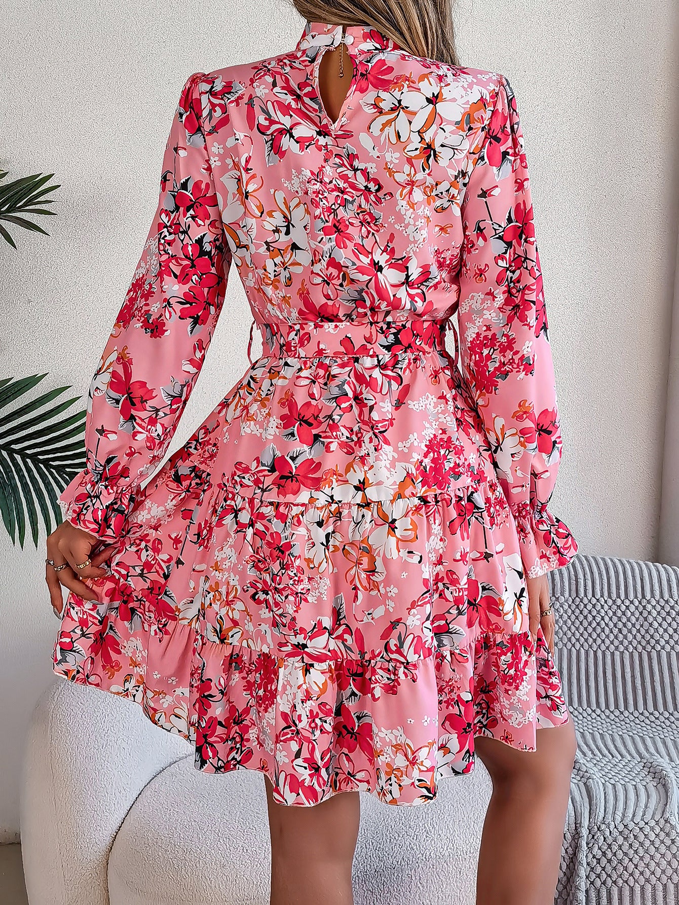Floral Print Ruffle Maxi Dress