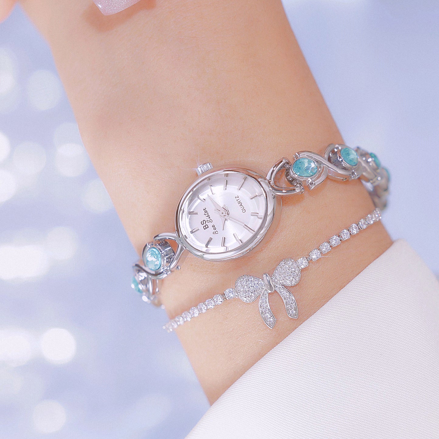Oval Glacier Sapphire Watch Luxury Ice-Crushing