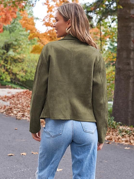 Fashion Casual Short Motorcycle Suede Jacket