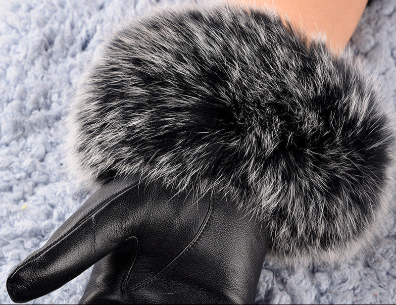 Sheepskin Fleece-Lined Warm Leather Winter Gloves