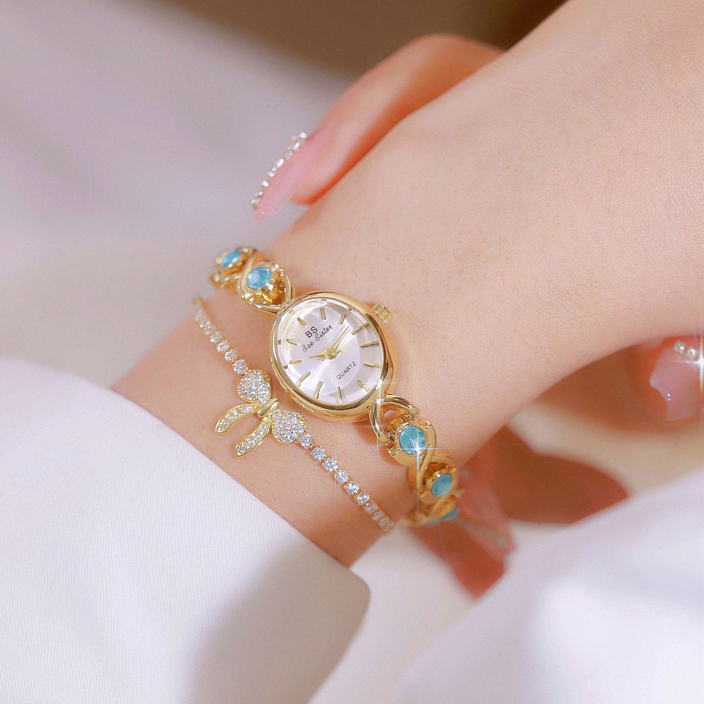 Oval Glacier Sapphire Watch Luxury Ice-Crushing