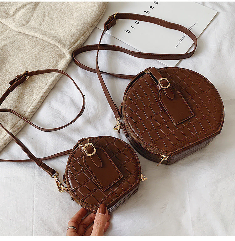Stone Pattern Shoulder Bag with Soft Handle