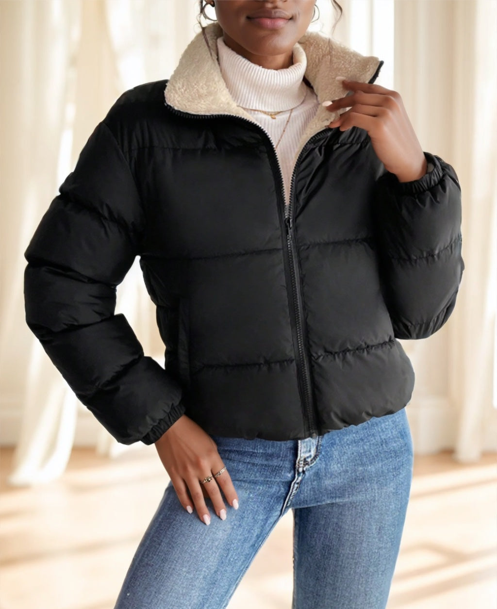 Frenchy Reversible Zip-Up Hooded Jacket