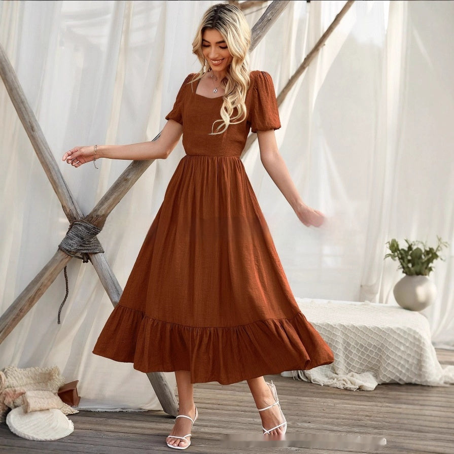 Patchwork Dress – Round Neck