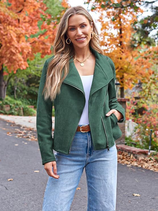 Fashion Casual Short Motorcycle Suede Jacket