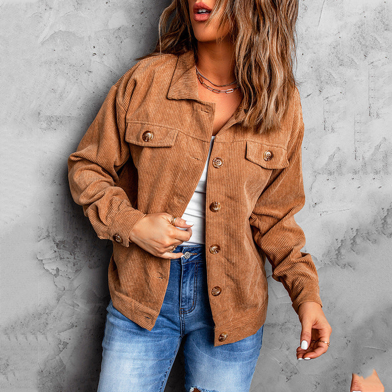 Button Casual Jacket Shirt Corduroy Shirt Success