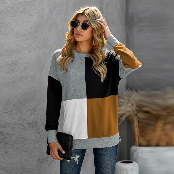 Casual Round Neck Long Sleeve Sweater