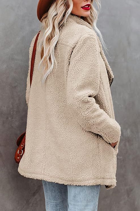 Casual Wool Lamb Jacket Zipper Pocket Fleece Coat