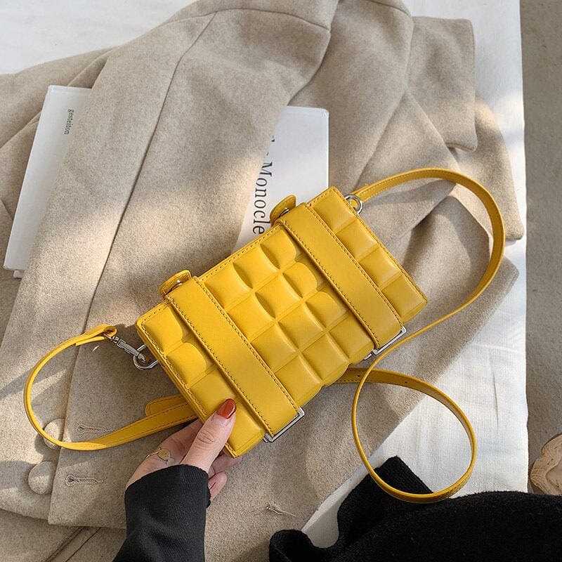 Fashion Rhombus One-shoulder Messenger Bag Womens Bags VAYORK STARS Yellow