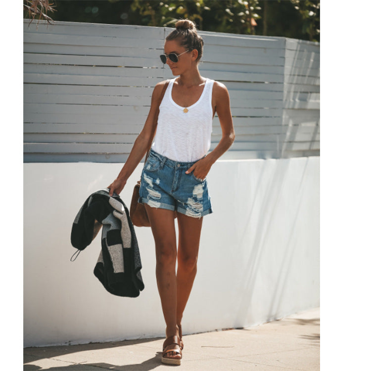 Women Denim Shorts Ripped Success