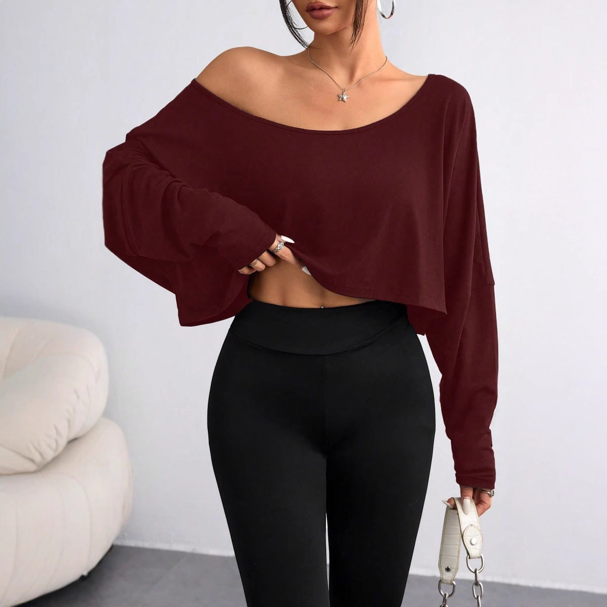 Loose Street Fashion Batwing Sleeve Top