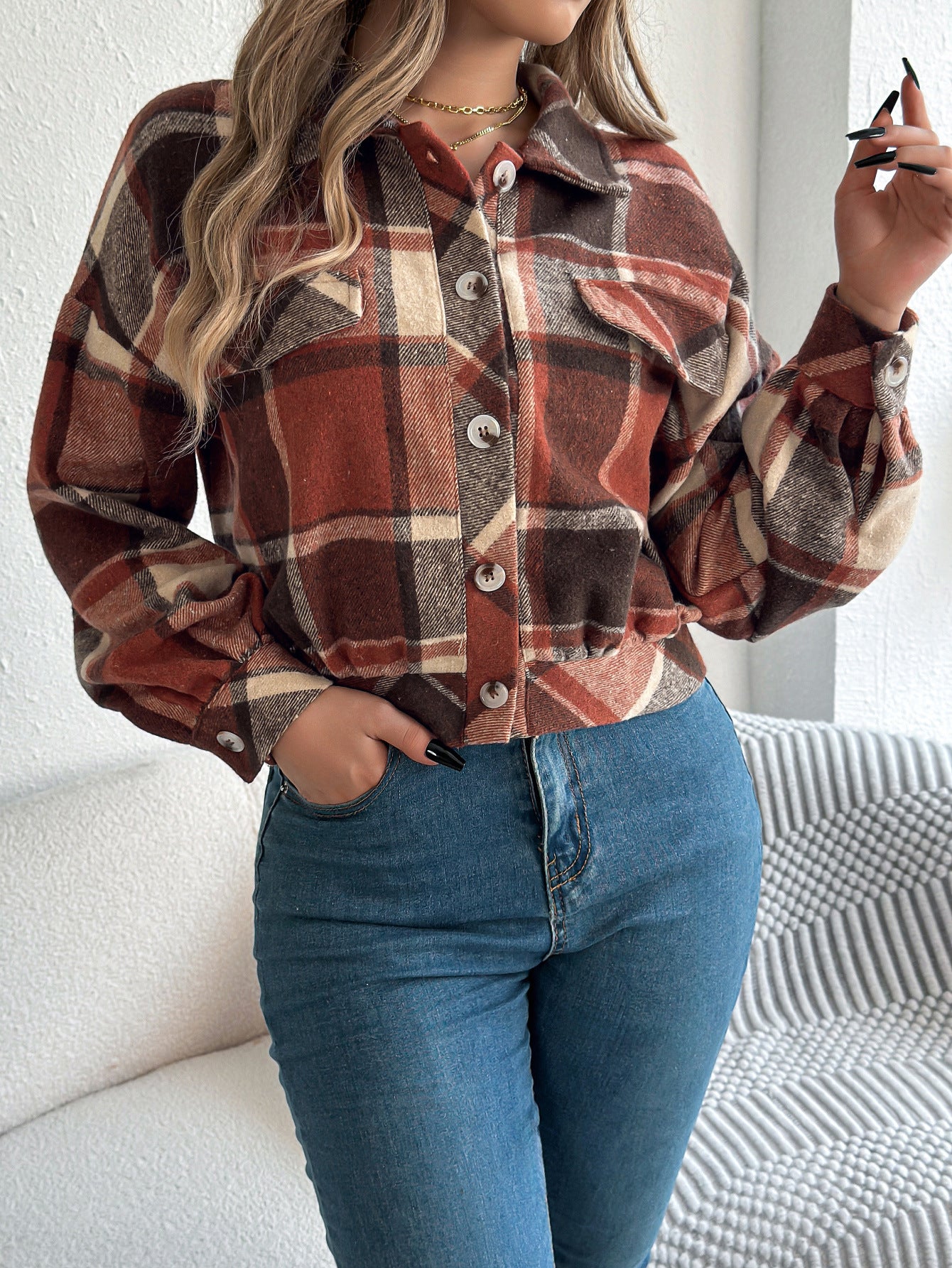 Plaid Stripe Long Sleeve Shirt