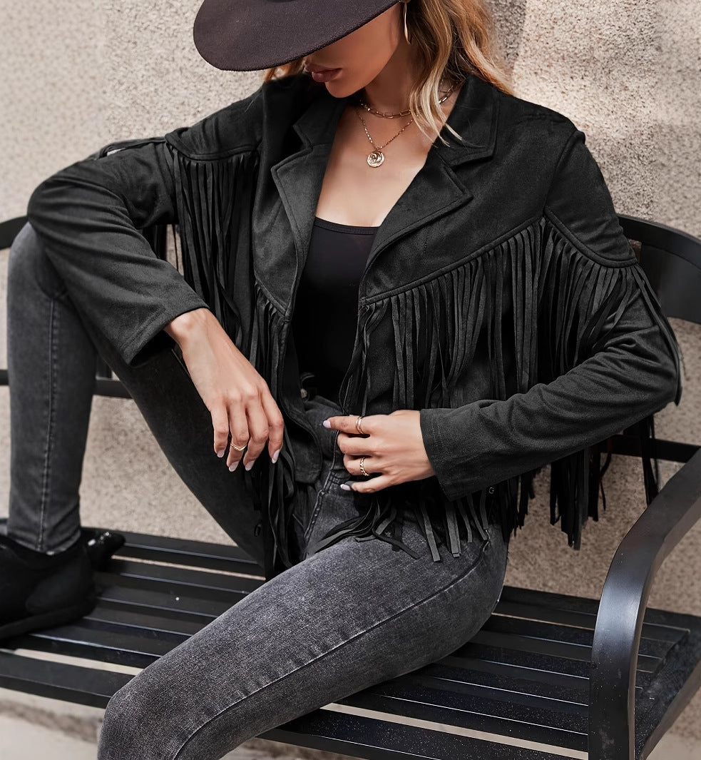 Jacket Lapel Fringe Design