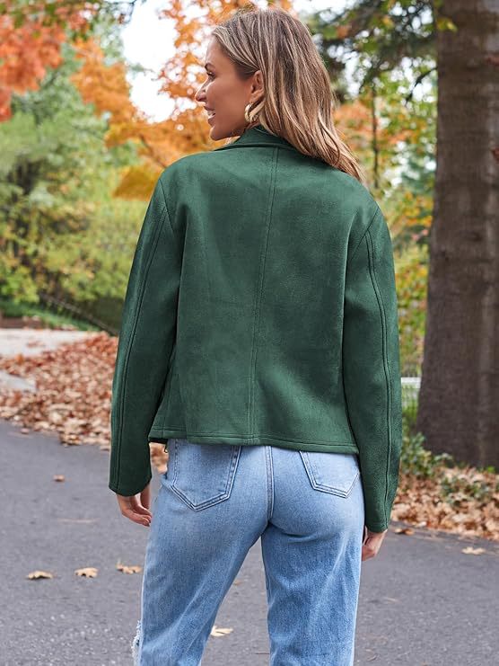 Fashion Casual Short Motorcycle Suede Jacket