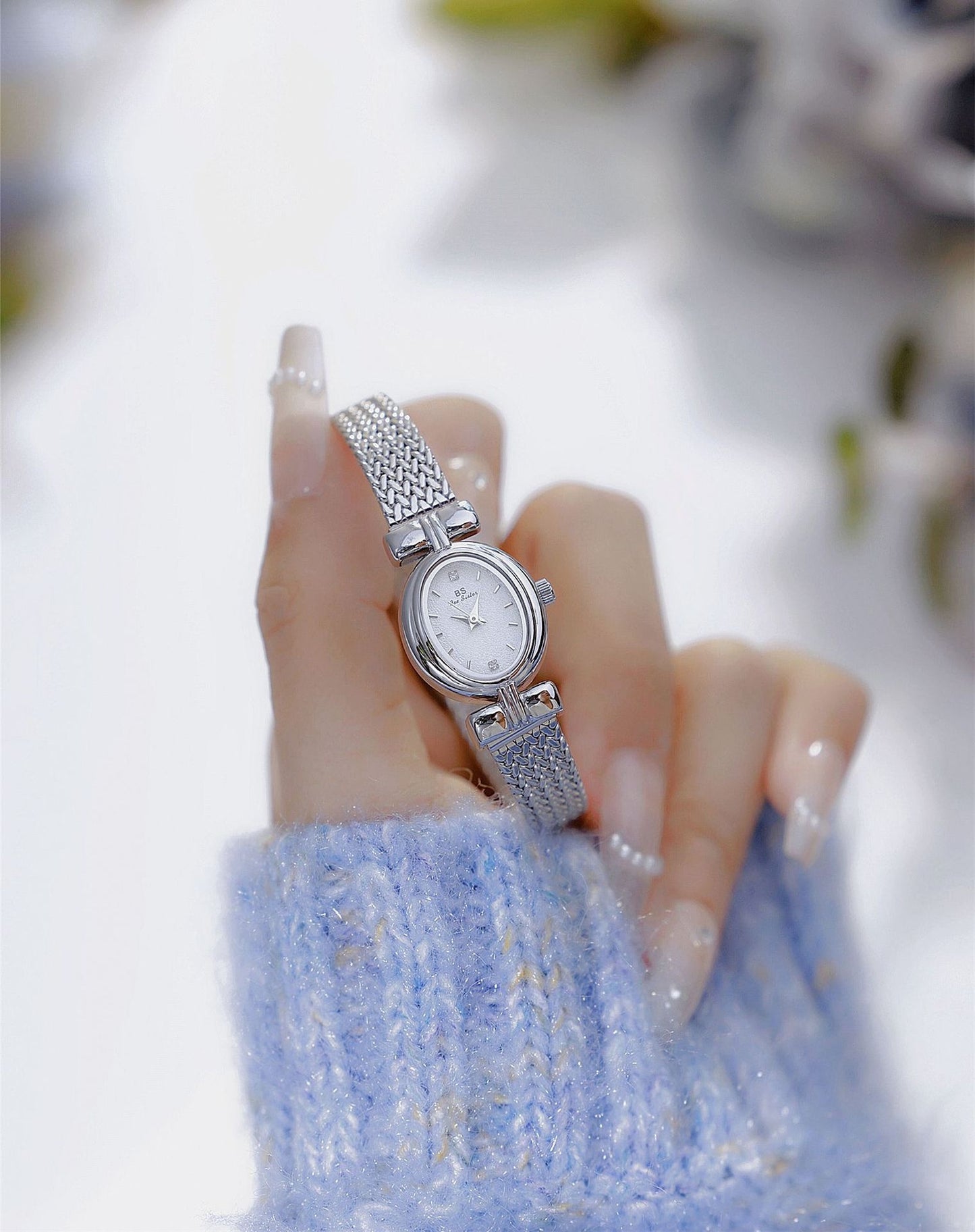 Light Luxury Silver Watch Elegant Small Dial Jewelry Timepiece