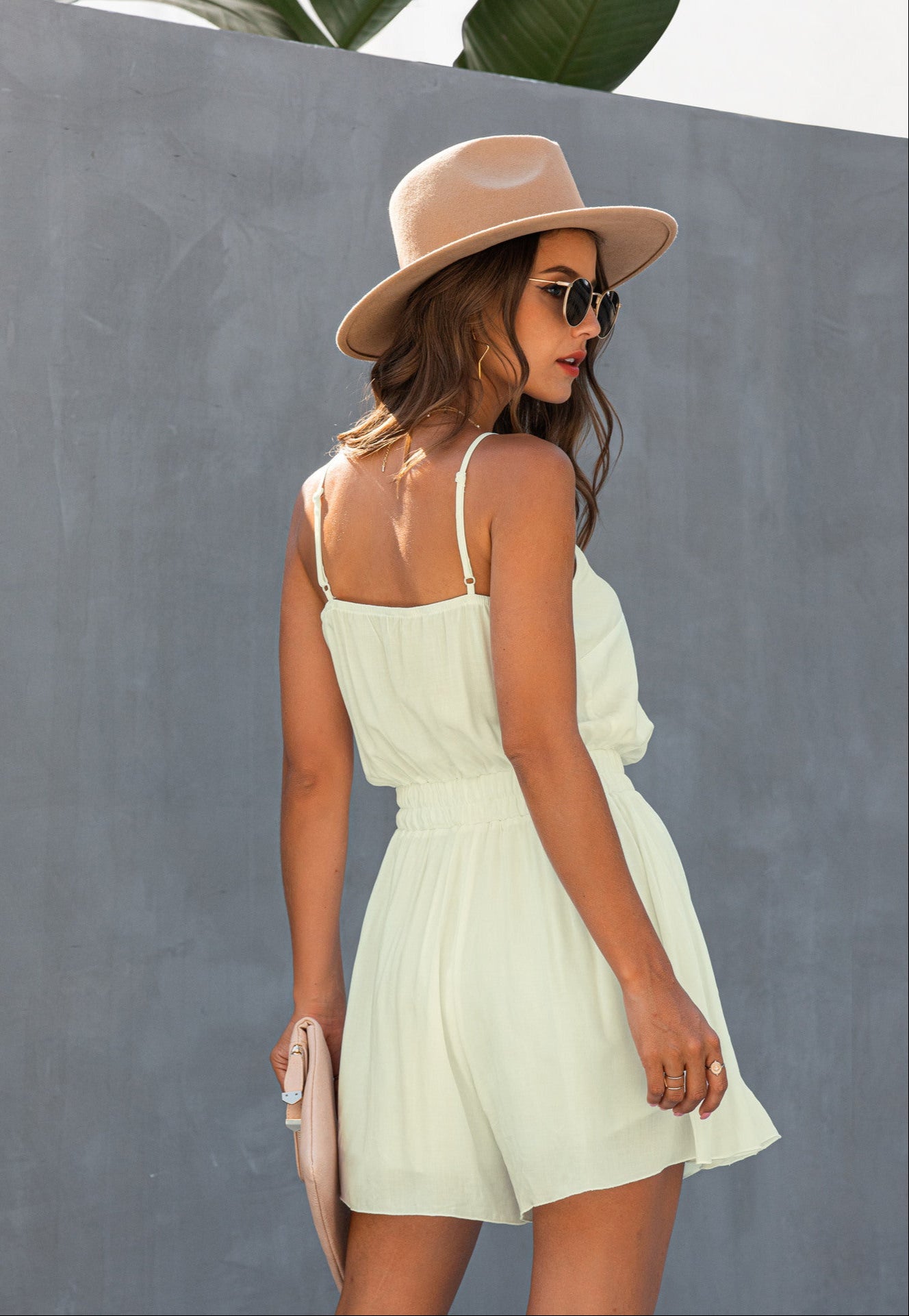 V-Neck A-Line Romper Swing Casual Jumpsuit