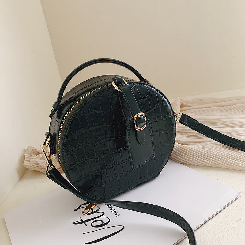Stone Pattern Shoulder Bag with Soft Handle