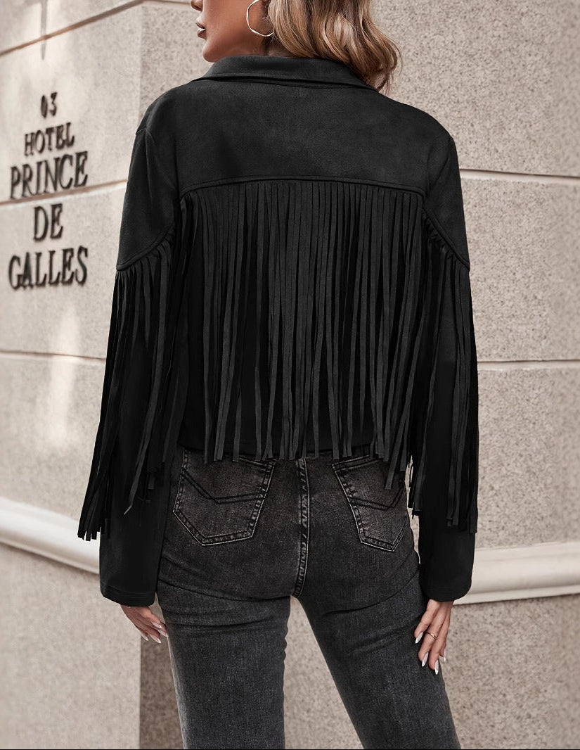Jacket Lapel Fringe Design