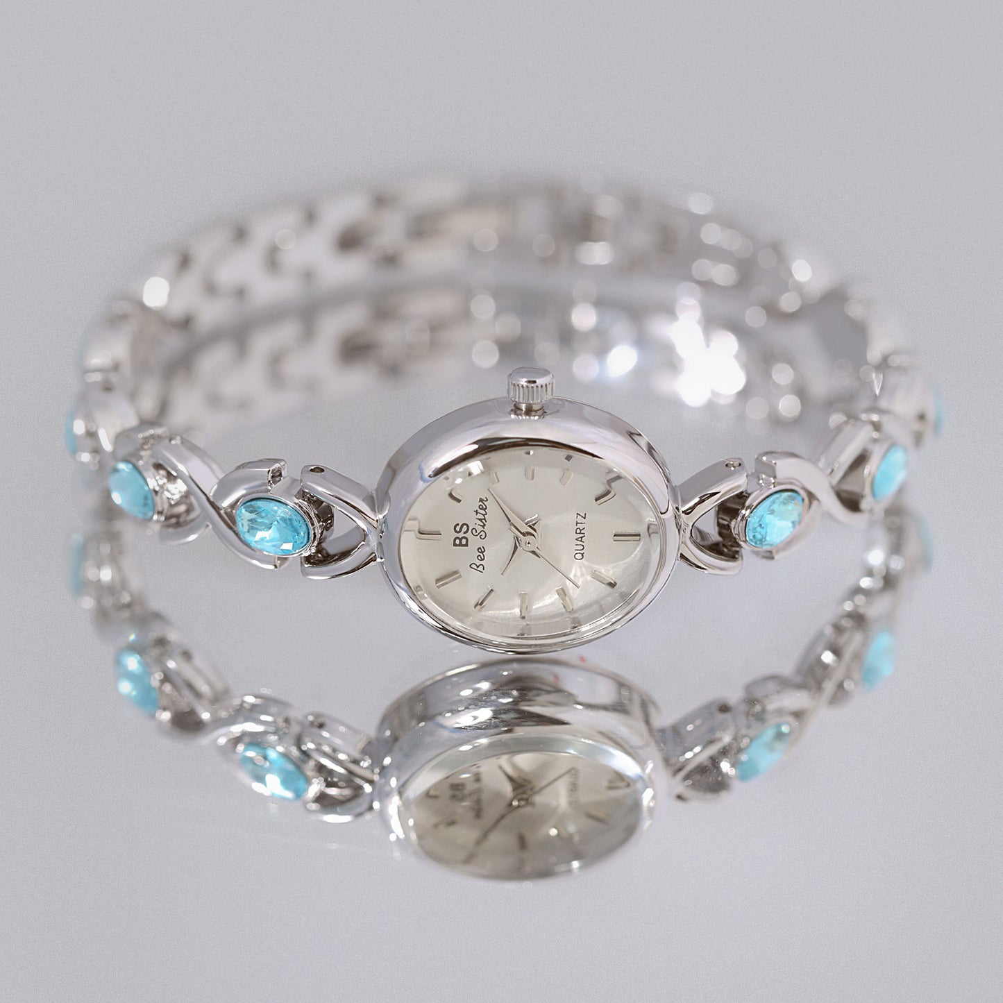 Oval Glacier Sapphire Watch Luxury Ice-Crushing