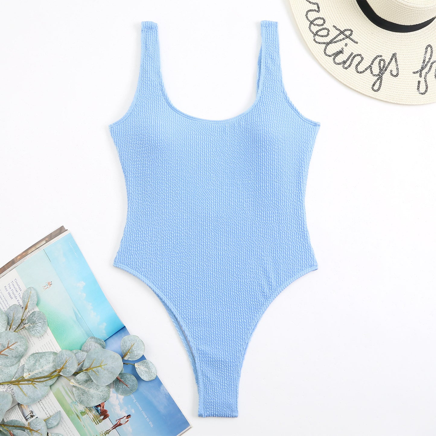 One-Piece Swimsuit Conservative Double Shoulder Strap Swimwear