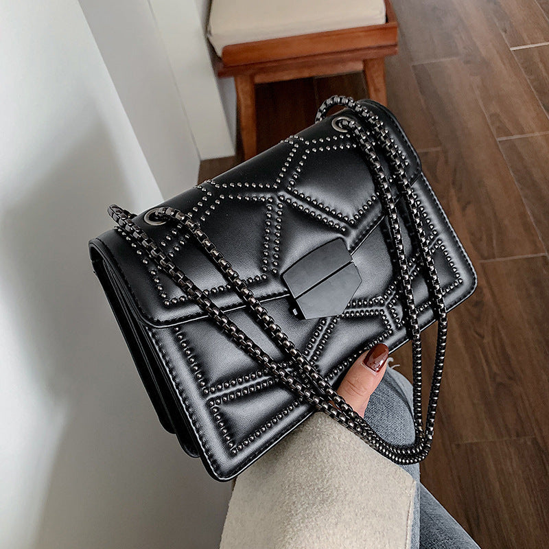 One Shoulder Messenger Small Square Bag With a Chain