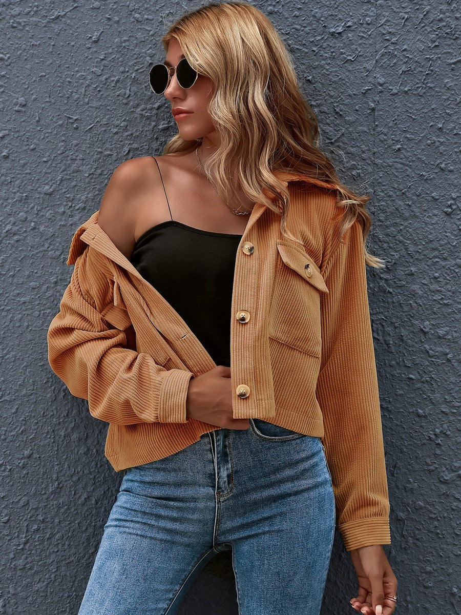 Corduroy Shirt Jacket Button Down Overshirt