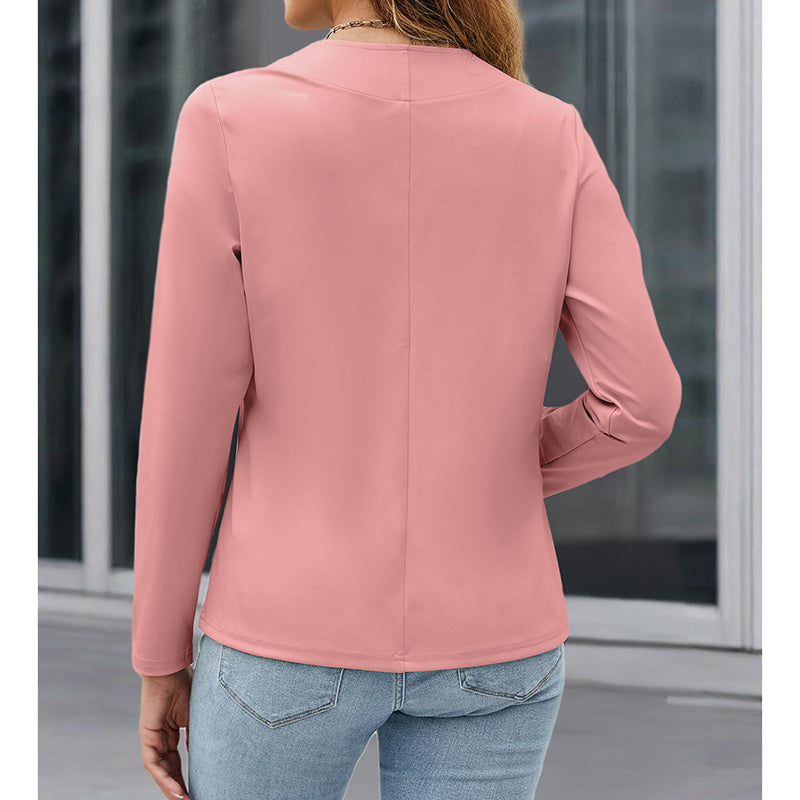 Plus Size Casual Blazer Open Front Long Sleeve Work Office Cardigan Jackets